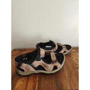 Ecco Men's Brown Leather Receptor Sport Hiking Sandal Sz 42( 8-8.5) US)